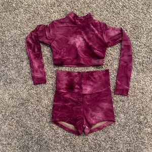 Kids Burgundy Matching Dancewear Set